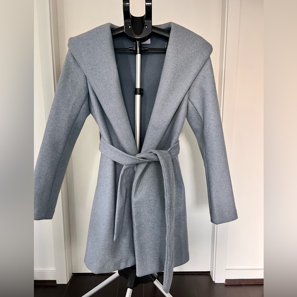 Arcadia Soft Gray Belted Trench Coat